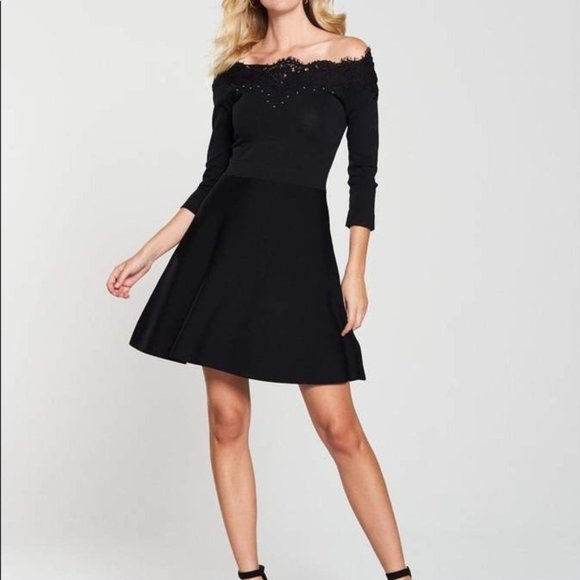 karen millen black bardot dress